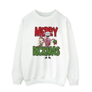Rick And Morty Mens Merry Rickmas Sweatshirt / White